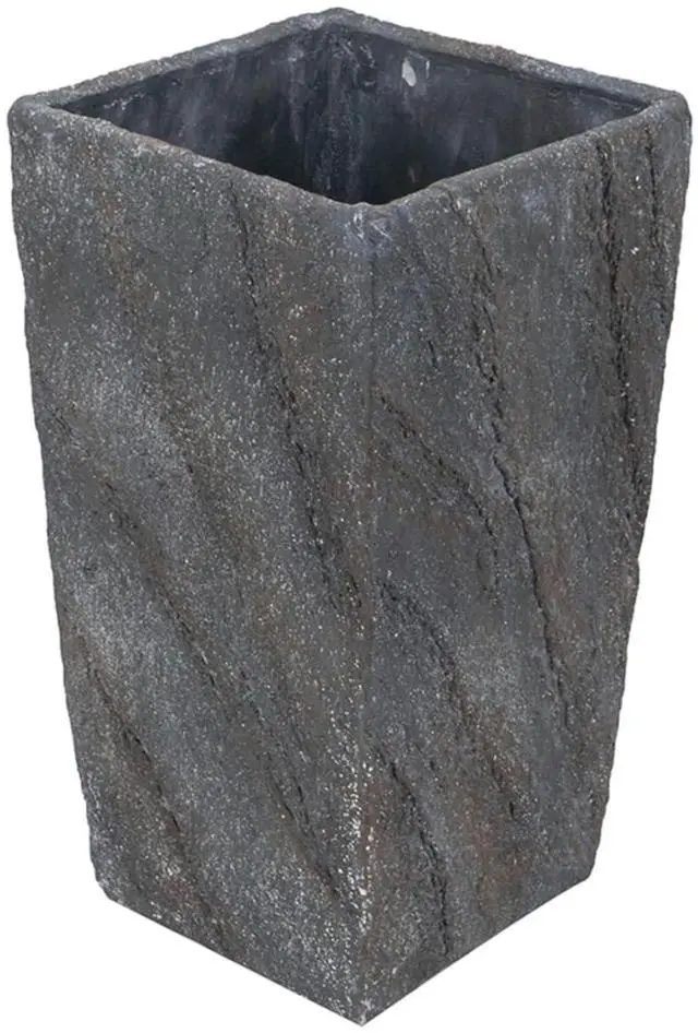Alt view image 2 of 7 - Antique Cement Planter with Rustic Style for Backyard, Living Room, Balcony, Outdoor Flower Pot with Uneven Surface and Stone-Like Look for Growing Flowers, Plants (Style 1)