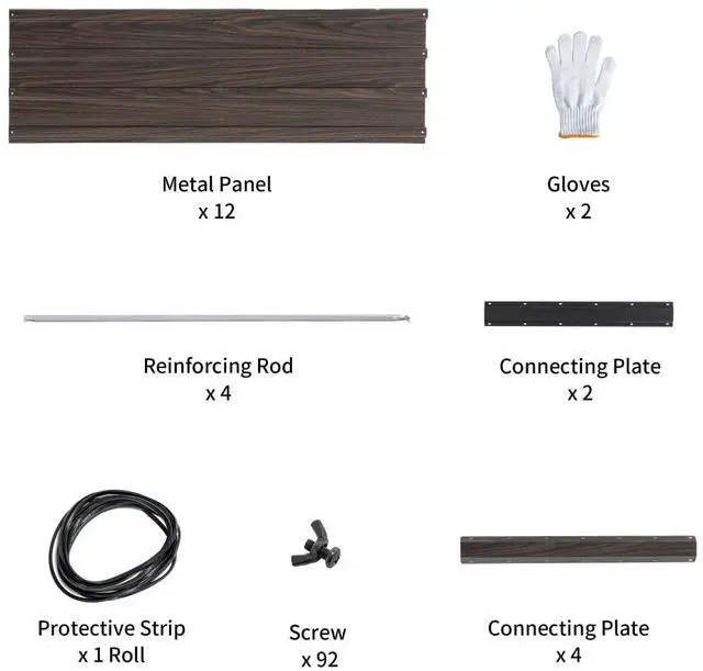 Alt view image 6 of 7 - Raised Garden Bed Kit with Open-Ended Base and 4 Reinforcing Rods for Park, Outdoor Metal Elevated Planter Box with Rustproof Steel Frame and Safety Edging for Flowers (6x3x2FT+Walnut)