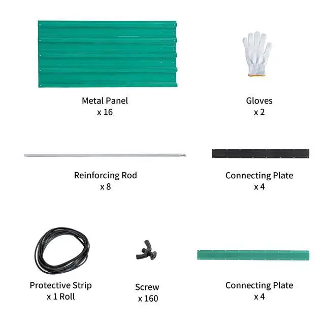 Alt view image 4 of 7 - Raised Garden Bed Kit with Open-Ended Base and 4 Reinforcing Rods for Park, Outdoor Metal Elevated Planter Box with Rustproof Steel Frame and Safety Edging for Flowers (2PCS:7.6x2.6x2.7FT+Green)