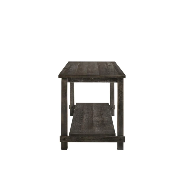 Alt view image 3 of 7 - Hassyee 7-Piece Dinner Table Set with Rectangular Table, 4 X-Back Chairs, 2 Padded Stools & Rivets Trim for 6, Vintage Kitchen Table Set with Storage Shelf for Dining Room