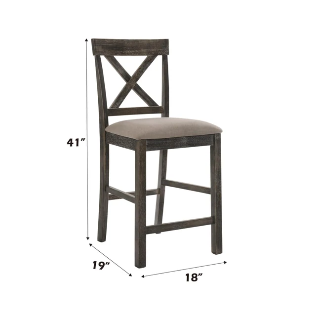 Alt view image 7 of 7 - Hassyee 7-Piece Dinner Table Set with Rectangular Table, 4 X-Back Chairs, 2 Padded Stools & Rivets Trim for 6, Vintage Kitchen Table Set with Storage Shelf for Dining Room