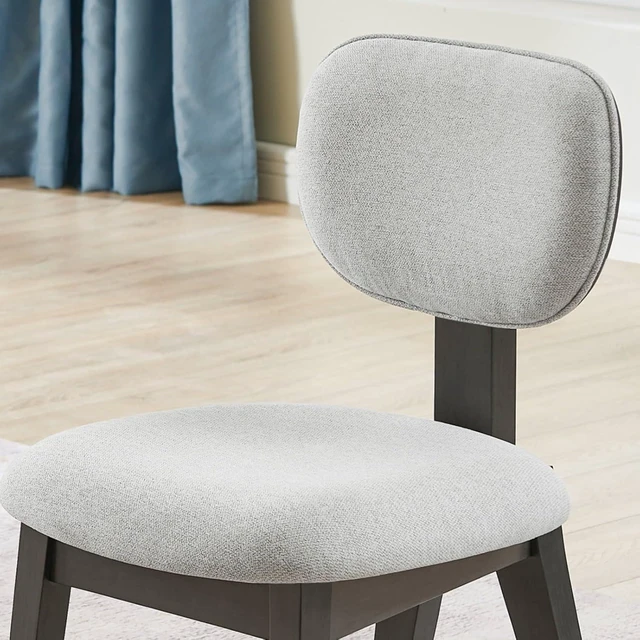 Alt view image 7 of 7 - Hassyee 5-Piece Kitchen Set with Oval Table and 4 Fabric Upholstered Chairs for 4, Farmhouse Dining Table and Chairs Set with Dual Semi-Cylinder Base for Home Restaurant