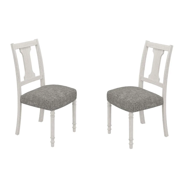 Alt view image 6 of 7 - Hassyee 5-Piece Dining Table and Chairs Set with Round Table and 4 Linen Upholstered Chairs for Home Bar Cafe, Retro Dining Sets with Solid Pedestal Base for Dining Room