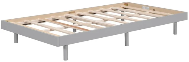 Alt view image 7 of 7 - Twin/Queen/Full Size Low Profile Platform Bed Frame, Modern Panel Bedframe Mattress Base with Wooden Slat Support for Bedroom Guest Room Small Apartment Dormitory, No Box Spring Needed (Grey Twin)