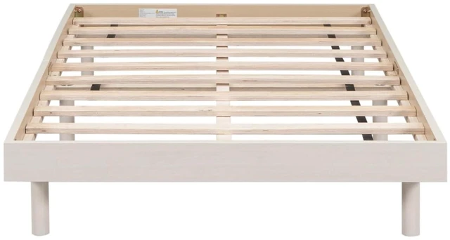 Alt view image 6 of 7 - Twin/Queen/Full Size Low Profile Platform Bed Frame, Modern Panel Bedframe Mattress Base with Wooden Slat Support for Bedroom Guest Room Small Apartment Dormitory, No Box Spring Needed (White Twin)