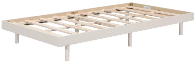 Alt view image 7 of 7 - Twin/Queen/Full Size Low Profile Platform Bed Frame, Modern Panel Bedframe Mattress Base with Wooden Slat Support for Bedroom Guest Room Small Apartment Dormitory, No Box Spring Needed (White Twin)