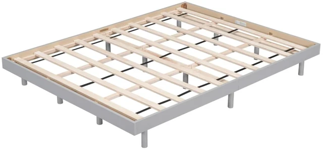 Alt view image 7 of 7 - Twin/Queen/Full Size Low Profile Platform Bed Frame, Modern Panel Bedframe Mattress Base with Wooden Slat Support for Bedroom Guest Room Small Apartment Dormitory, No Box Spring Needed (Grey Queen)