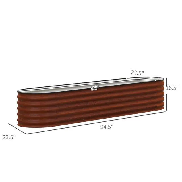 Alt view image 3 of 7 - Hassyee Galvanized Raised Garden Bed Kit with Open Bottom Design for Growing Flowers, Plants, Vegetables, Outdoor Brown Planter Box with Safety Edging and Steel Frame for Backyard, Lawn