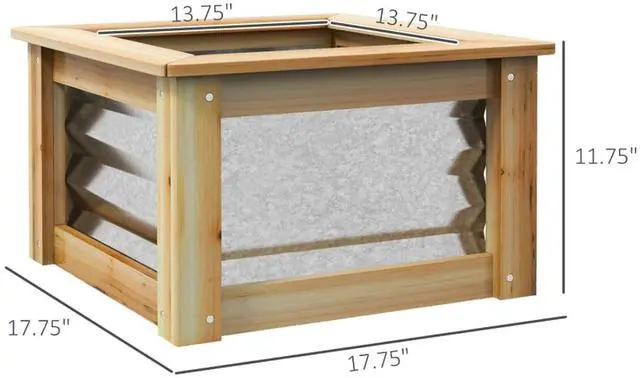 Alt view image 3 of 7 - Hassyee 2 Pieces Raised Garden Bed Set with Open Bottom Design and Wood Frame for Backyard, Lawn, Outdoor Metal Planter Box with Modern Design for Growing Flowers, Plants