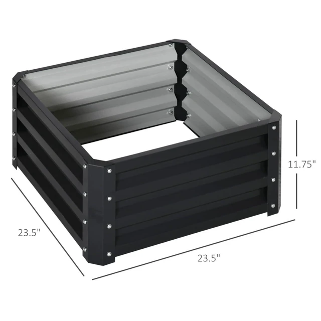 Alt view image 3 of 7 - Hassyee 2 Pieces Galvanized Raised Garden Bed with Open Bottom Design for Growing Flowers, Herbs, Plants, Outdoor Planter Box with Steel Frame for Park, Backyard, Lawn