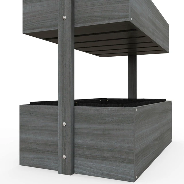 Alt view image 7 of 7 - Hassyee Vertical Raised Garden Bed with Non-Woven Fabric Bed Liner and Drainage Slits for Backyard, Lawn, 4 Tier Wooden Planter Box with Fir Wood Frame for Growing Flowers, Plants