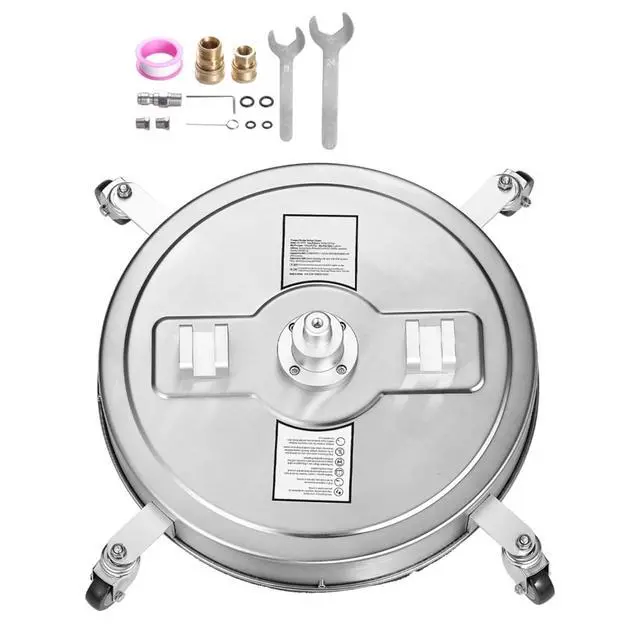 Alt view image 2 of 7 - Heavy-Duty Surface Washer with Adjustable Rotating Handle and Swivel Wheels for Large-Area Floor Washing, Power Water Blaster with Dual Rotating Nozzles for Driveway and Patio Washing