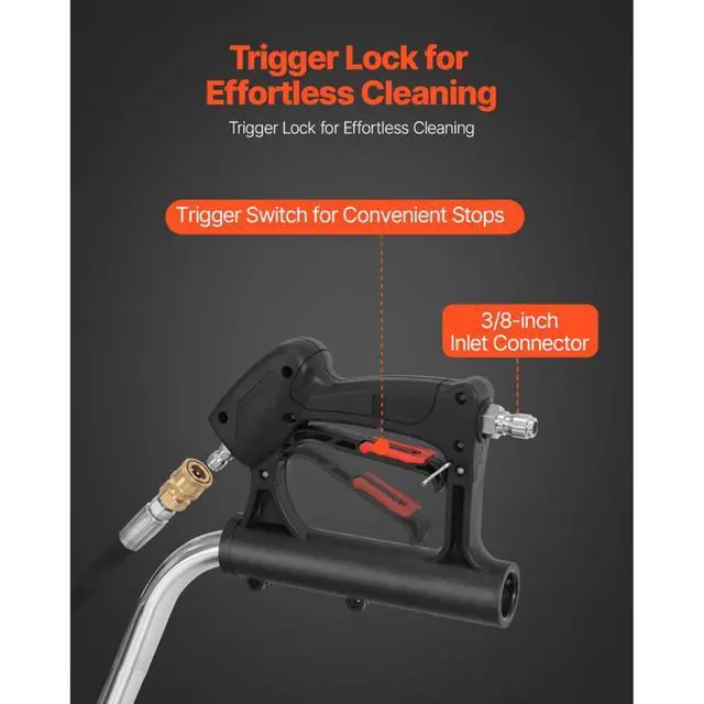 Alt view image 6 of 7 - 20 Inch Power Washer with Dual Rotating Nozzles for Driveway and Patio Washing, Pressure Washing Machine with Adjustable Rotating Handle and Swivel Wheels for Large-Area Floor Washing