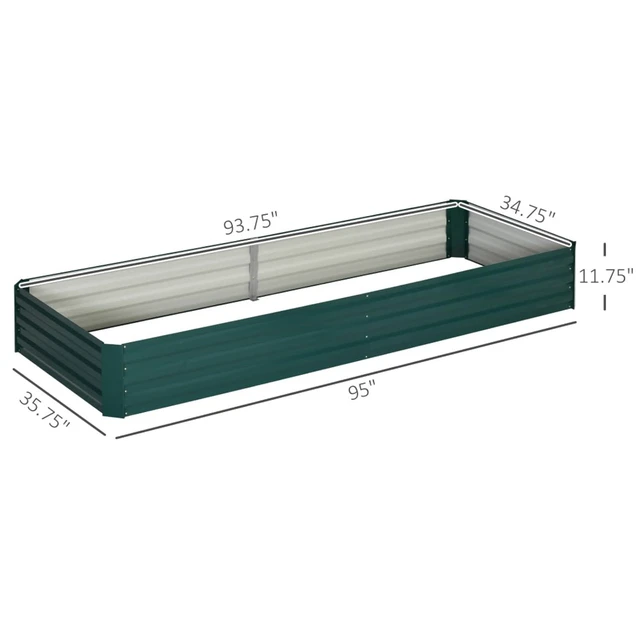 Alt view image 3 of 7 - Hassyee Galvanized Raised Garden Bed with Open Bottom Design for Vegetables, Flowers, Herbs, Succulents, Metal Planter Box with Safey Edging for Lawn, Backyard, Garden