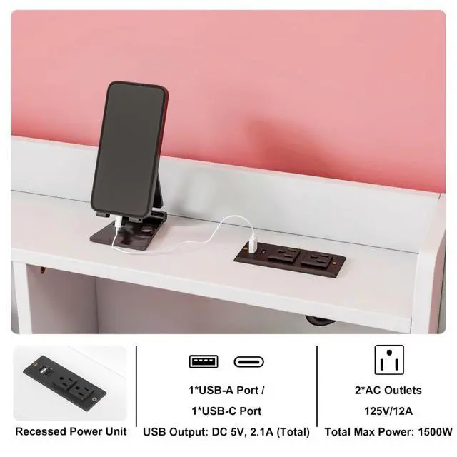 Alt view image 2 of 7 - Twin/Full Size House Floor Bed with Storage Shelves, Built-in LED Lights & Charging Station, Cabin Bed with Roof Design and Safety Guardrails for Boys Girls Bedroom Guest Playroom (White Twin)