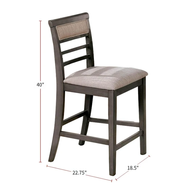 Alt view image 7 of 7 - Hassyee 7-Piece Rectangular Kitchen Set with Counter-Height Table and 6 Ladder Back Chairs for Dining Room, Vintage Dining Table and Chairs Set with Solid Wood Frame for Home Restaurant