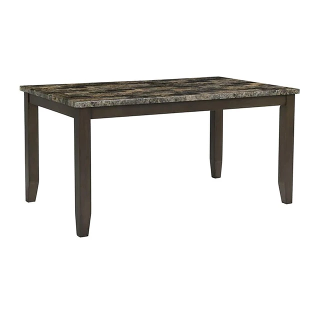 Alt view image 6 of 7 - Hassyee 7-Piece Vintage Kitchen Table Set with Faux Marble Tabletop and 6 Ladder Back Chairs for Small Places, Rectangular Dining Sets with Wood Frame for Dining Room and Kitchen