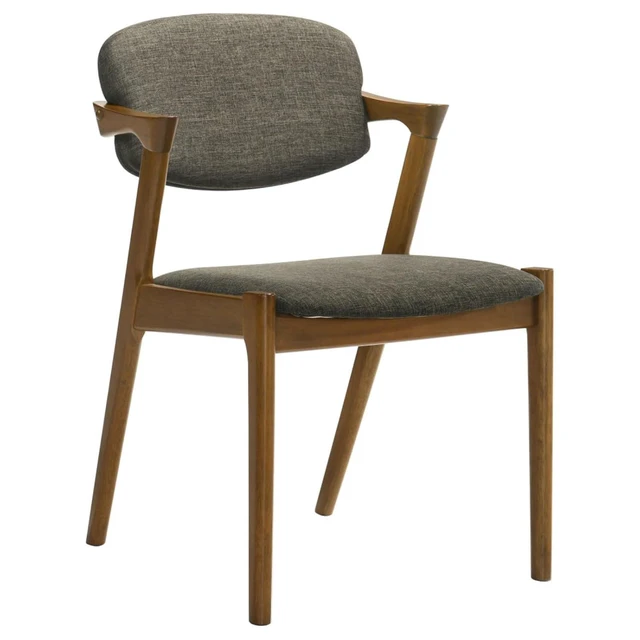 Alt view image 3 of 7 - Hassyee 5-Piece Rustic Kitchen Set with Rectangular Table and 4 Fabric Upholstered Chairs for Small Places, Mid-Century Dining Sets with Sturdy Wood Frame for Dining Room