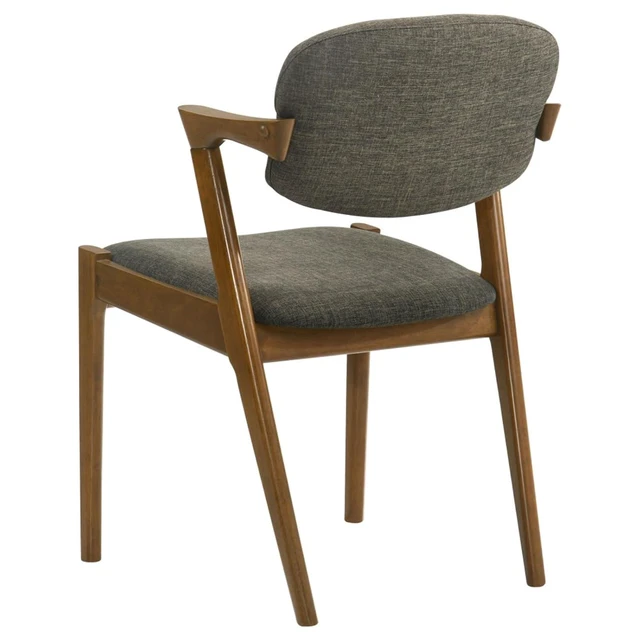 Alt view image 5 of 7 - Hassyee 5-Piece Rustic Kitchen Set with Rectangular Table and 4 Fabric Upholstered Chairs for Small Places, Mid-Century Dining Sets with Sturdy Wood Frame for Dining Room