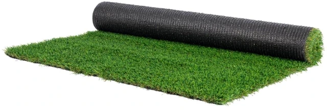 Alt view image 2 of 7 - Hassyee 5x10 ft Durable Artificial Grass Rug with Grooved Bottom and Quick-Drain Openings for Backyard and Balcony Flooring, Fade-Stable Green Turf with High-Density Fibers for Patio