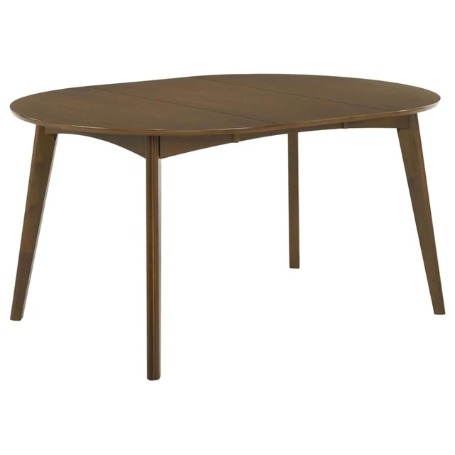 Alt view image 3 of 7 - Hassyee 5-Piece Extendable Dining Table Set with Oval Table and 4 Upholstered Chairs for Family Gathering, Rustic Kitchen Table Set with Solid Wood Frame for Dining Room