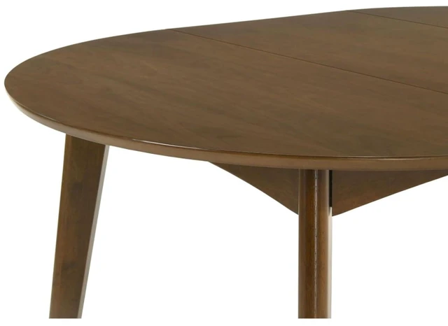 Alt view image 6 of 7 - Hassyee 5-Piece Extendable Dining Table Set with Oval Table and 4 Upholstered Chairs for Family Gathering, Rustic Kitchen Table Set with Solid Wood Frame for Dining Room