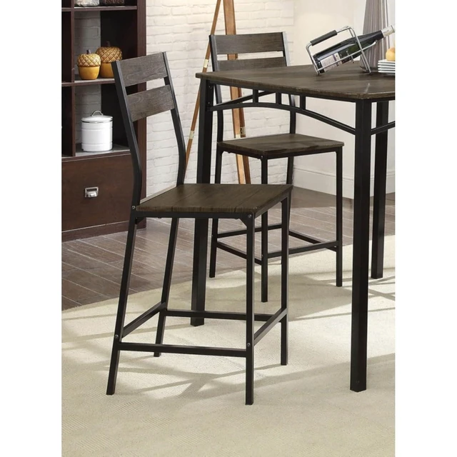 Alt view image 4 of 7 - Hassyee 5-Piece Dining Sets with Square Table and 4 Ergonomic Chairs for Tavern Pub Bistro Home Restaurant, Industrial Kitchen Table Set with Sturdy Metal Frame for Bar Cafe