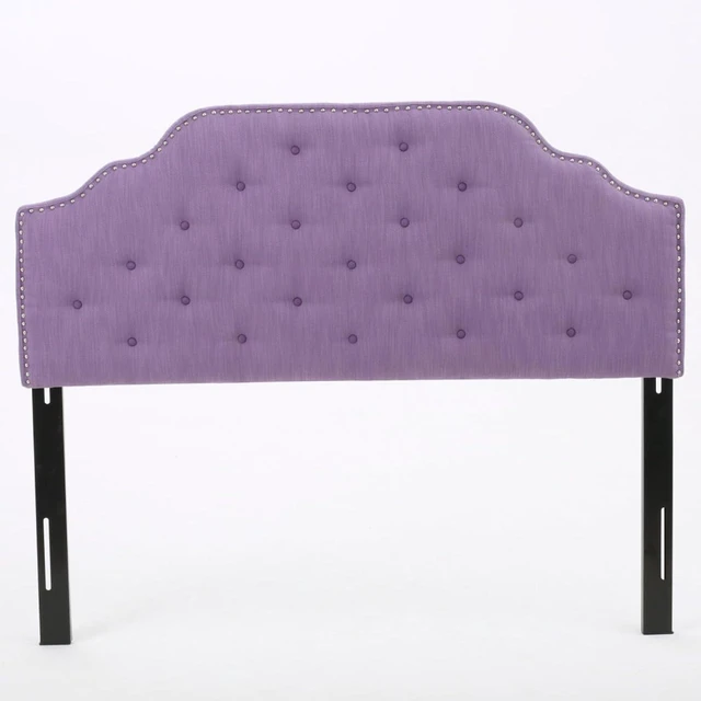 Alt view image 3 of 7 - Queen Size Button Tufted Upholstered Headboard, Modern Adjustable Height Headboard with Nailhead Trim, Quick Assembly, Elegant Decorative Bedroom Furniture for Guest Room Apartment (Purple Queen)