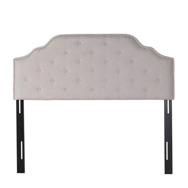 Alt view image 3 of 7 - Queen Size Button Tufted Upholstered Headboard, Modern Adjustable Height Headboard with Nailhead Trim, Quick Assembly, Elegant Decorative Bedroom Furniture for Guest Room Apartment (Grey Queen)
