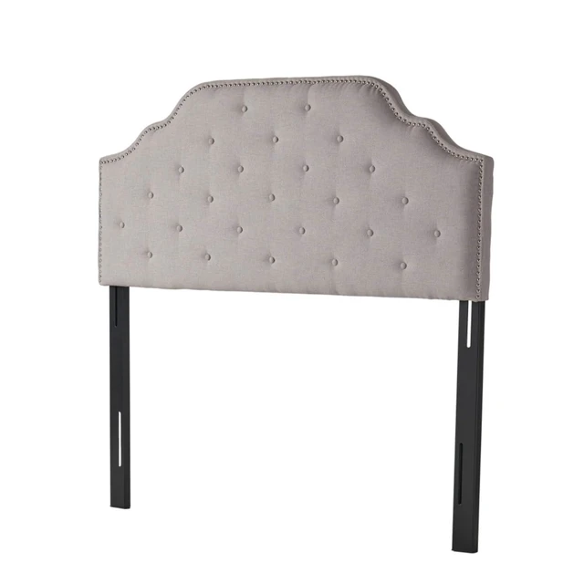 Alt view image 6 of 7 - Queen Size Button Tufted Upholstered Headboard, Modern Adjustable Height Headboard with Nailhead Trim, Quick Assembly, Elegant Decorative Bedroom Furniture for Guest Room Apartment (Grey Queen)