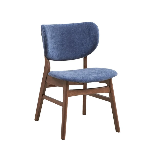 Alt view image 7 of 7 - Hassyee 5-Piece Dining Table and Chairs Set with Rectangular Table and 4 Upholstered Chairs for 4, Modern Dining Sets with Faux Marble Tabletop for Dining Room and Kitchen (Blue + Dark Gray)