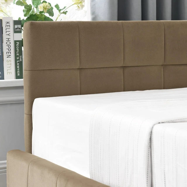 Alt view image 7 of 7 - Hassyee Full Size Upholstered Daybed with Storage Drawers and Tufted Backrest, Modern Captain's Bed Frame with Comfortable Armrests and Slat Support for Bedroom Living Room Guest Room (Brown Full)