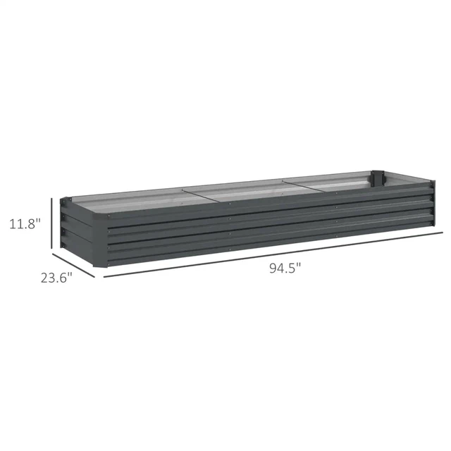 Alt view image 7 of 7 - Hassyee Galvanized Raised Garden Bed Kit with Safety Edging and Open Bottom Design for Backyard, Park, Outdoor Planter Box with Steel Frame for Growing Flowers, Vegetables