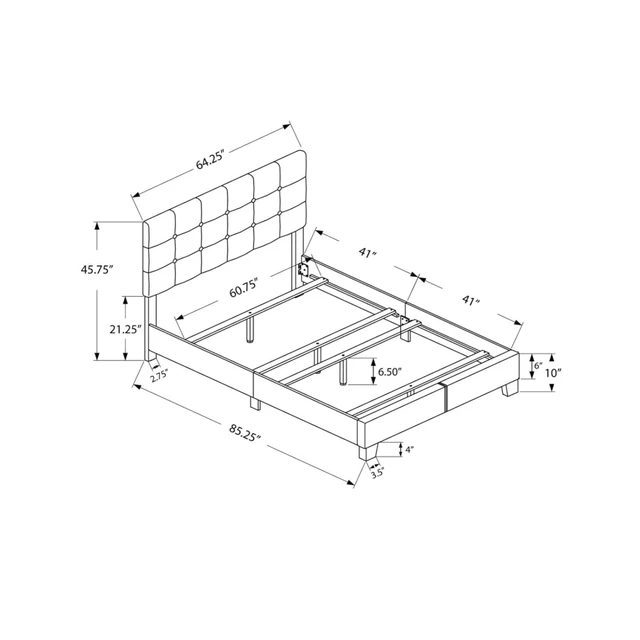 Alt view image 2 of 7 - Hassyee Queen Size Upholstered Platform Bed Frame with Headboard, Modern Panel Bedframe Mattress Base for Adults Teens Master Bedroom Guest Room Apartment, No Box Spring Needed