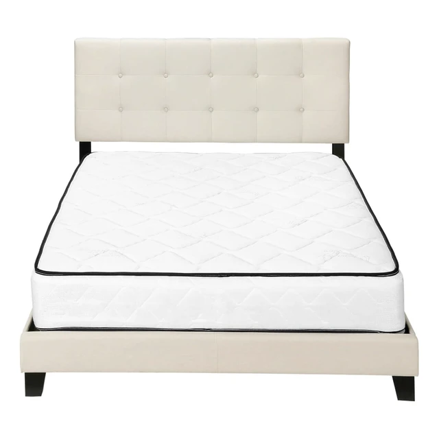 Alt view image 5 of 7 - Hassyee Queen Size Upholstered Platform Bed Frame with Headboard, Modern Panel Bedframe Mattress Base for Adults Teens Master Bedroom Guest Room Apartment, No Box Spring Needed