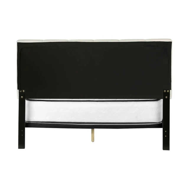 Alt view image 7 of 7 - Hassyee Queen Size Upholstered Platform Bed Frame with Headboard, Modern Panel Bedframe Mattress Base for Adults Teens Master Bedroom Guest Room Apartment, No Box Spring Needed