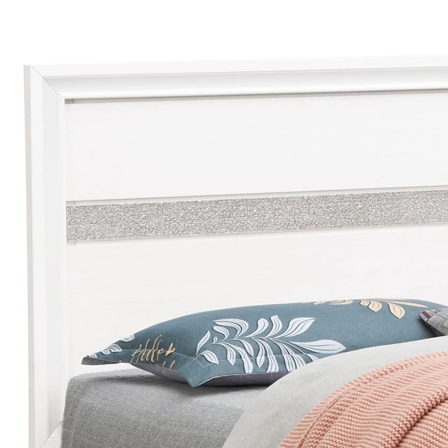 Alt view image 4 of 7 - King/Queen/Full Size Modern Platform Bed Frame with High Headboard, Panel Bedframe Mattress Base with 2 Under Bed Storage Drawers, for Adults Teens Guest Room Master Bedroom Apartment (White Queen)