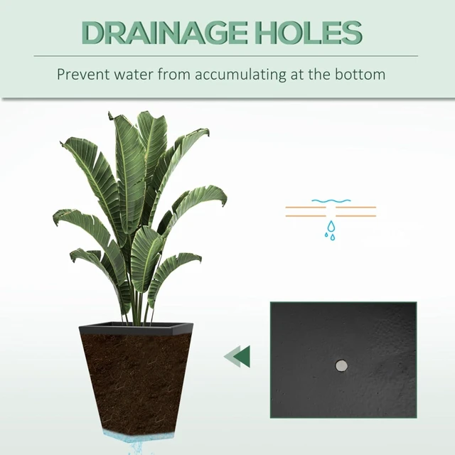 Alt view image 6 of 7 - Hassyee 3 Pieces Tall Planters with Drainage Holes and Stackable Design for Backyard, Poolside, Outdoor MgO Flower Pots with Varied Sizes for Growing Flowers, Plants, Herbs