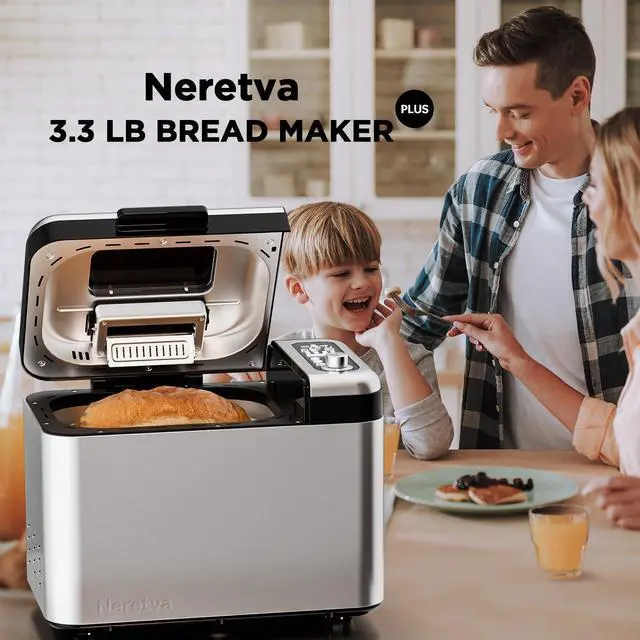 Alt view image 7 of 7 - 3.3LB &15-in-1 Bread Maker Dual Heaters with Auto Nut Dispenser