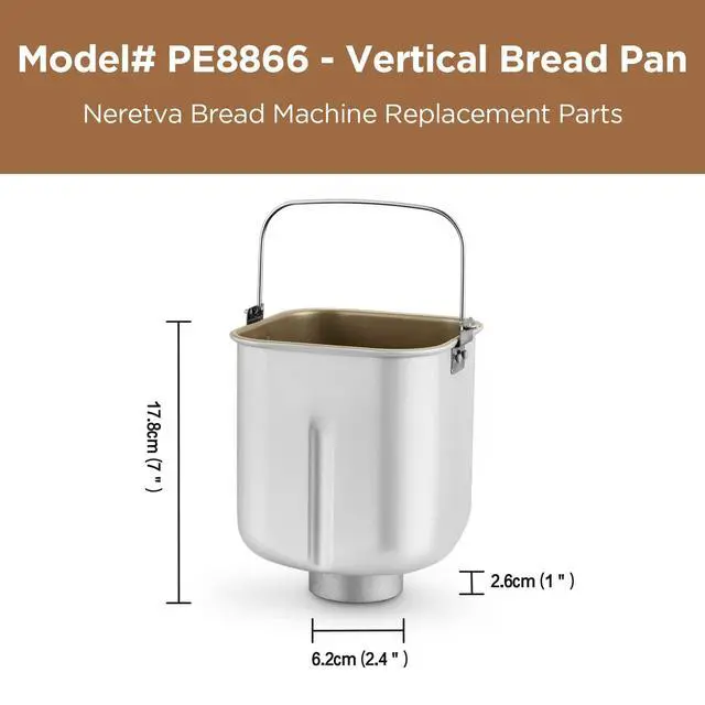 Alt view image 3 of 6 - Bread Machine Pan with one paddle, Stainless Steel, 768490022642