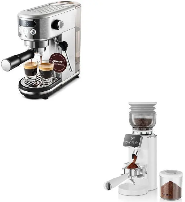 Main image of Super Compact Espresso Maker Stainless Steel Professional Coffee Machine Espresso & 2 in 1 Professional Espresso Grinder