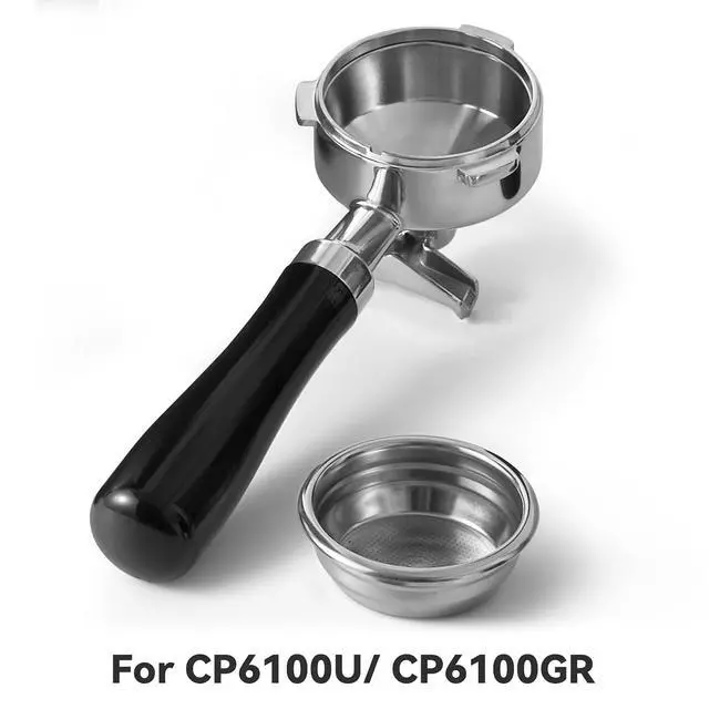 Alt view image 2 of 3 - 58mm Portafilter with a 2 cup filter for Neretva Model: CP6100U, 58mm Pressurized Portafilter 3 Ears, Stainless Steel Replacement Parts for Neretva Expresso Coffee Machine