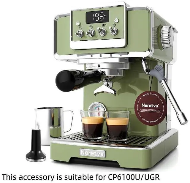 Alt view image 3 of 3 - 58mm Portafilter with a 2 cup filter for Neretva Model: CP6100U, 58mm Pressurized Portafilter 3 Ears, Stainless Steel Replacement Parts for Neretva Expresso Coffee Machine