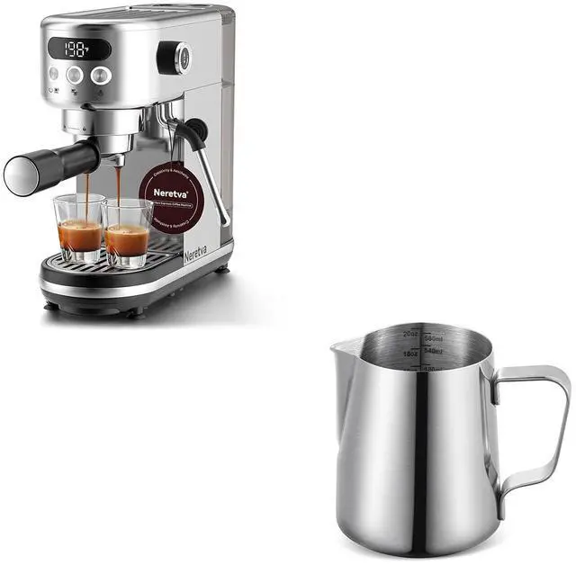 Main image of 20 Bar Espresso Machine with Milk Frothing Steam Wand&Milk Frothing Pitcher 20 oz Milk Hand Held Frother Steamer Pitcher Jug Cup