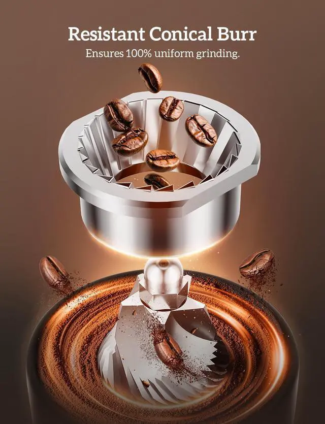 Alt view image 4 of 7 - Super Compact Espresso Maker Stainless Steel Professional Coffee Machine Espresso & 2 in 1 Professional Espresso Grinder