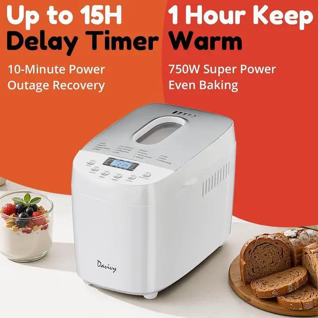 Alt view image 2 of 7 - Bread Maker Machine with 2 Dough Kneading Paddles,15-in-1 Automatic Large Capacity Bread Machine Nonstick Bowl For Bread, Jam& Yogurt, 3 Loaf Sizes and 3 Crust Settings