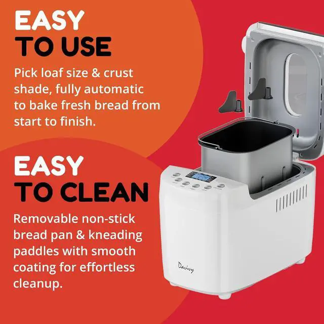 Alt view image 5 of 7 - Bread Maker Machine with 2 Dough Kneading Paddles,15-in-1 Automatic Large Capacity Bread Machine Nonstick Bowl For Bread, Jam& Yogurt, 3 Loaf Sizes and 3 Crust Settings