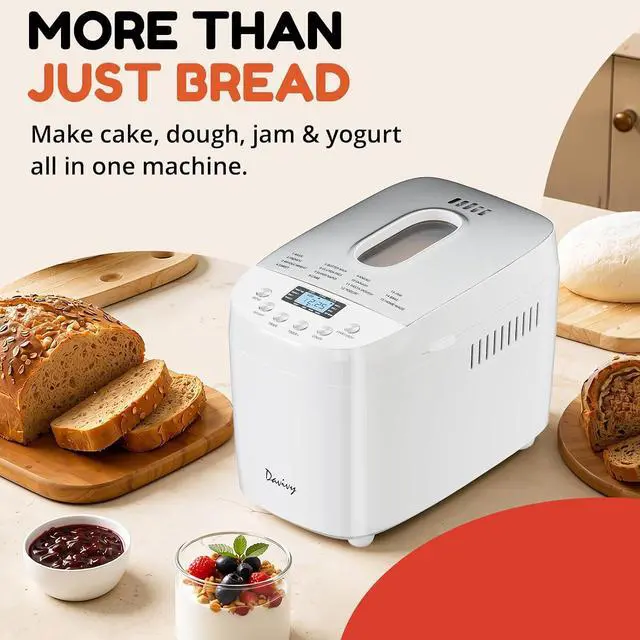 Alt view image 6 of 7 - Bread Maker Machine with 2 Dough Kneading Paddles,15-in-1 Automatic Large Capacity Bread Machine Nonstick Bowl For Bread, Jam& Yogurt, 3 Loaf Sizes and 3 Crust Settings
