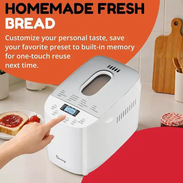 Alt view image 7 of 7 - Bread Maker Machine with 2 Dough Kneading Paddles,15-in-1 Automatic Large Capacity Bread Machine Nonstick Bowl For Bread, Jam& Yogurt, 3 Loaf Sizes and 3 Crust Settings