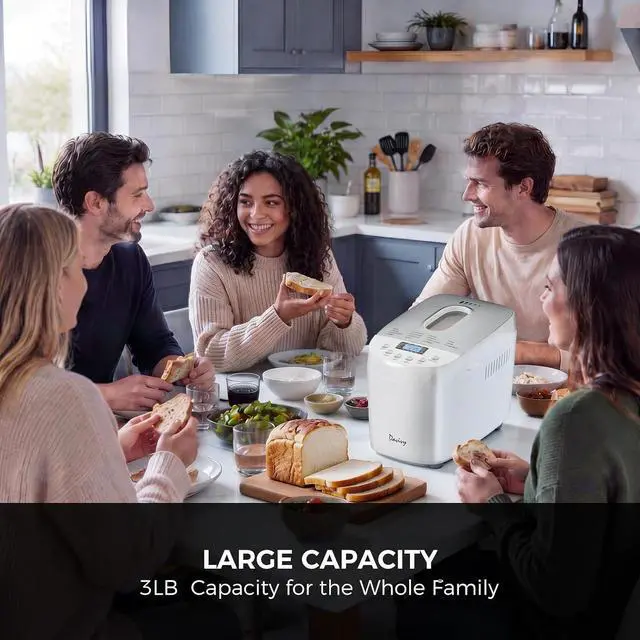 Alt view image 4 of 7 - 3LB Bread Maker, 15 Preset Programs with 4 Quick Mode, 15H Delay Timer & Keep Warm, 3 Loaf Sizes & 3 Crust Shades, Gluten-free, Homemade Bread, Dough, Cake, Yogurt & Jam